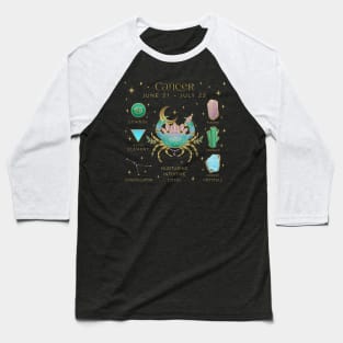 Crystal Zodiac Cancer Collage Baseball T-Shirt